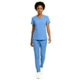 thumbnail image 1 of Hey Collection Women’s 5-Pocket Anti-Wrinkle Medical Scrub Set – V-Neck Top & Straight Leg Pants, Comfortable Flexible Nursing Uniforms, 1 of 5