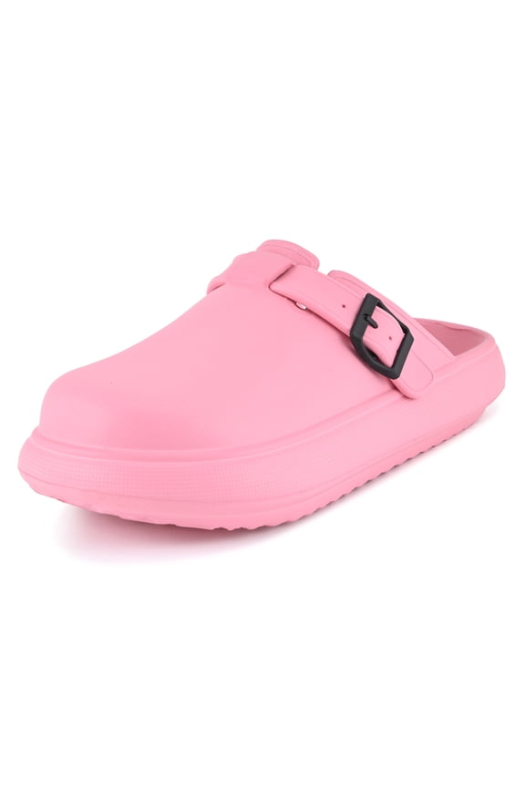 Women’s EVA Platform Clogs – Lightweight Water-Resistant Comfort Mules with Adjustable Buckle Strap – Slip-On Supportive Garden & Work Shoes