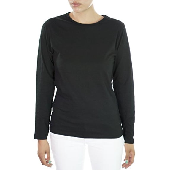 Hey Collection Women's Scrubs Long Sleeve Cotton Tee Medium Black