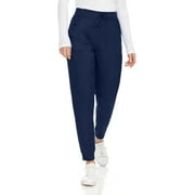 Hey Collection Womens Knit Stretch Scrub Joggers Scrubs Pants, Navy, Medium