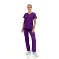 thumbnail image 1 of Hey Collection Womens Stretch Colorful Cargo Mock Neck Scrubs Set, Medical Nursing Tops with Four Pocket Scrubs Straight Leg Pants, 1 of 5