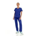 thumbnail image 1 of Hey Collection Womens Stretch Colorful Cargo Mock Neck Scrubs Set, Medical Nursing Tops with Four Pocket Scrubs Straight Leg Pants, 1 of 5
