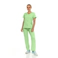 thumbnail image 1 of Hey Collection Womens Stretch Colorful Cargo Mock Neck Scrubs Set, Medical Nursing Tops with Four Pocket Scrubs Straight Leg Pants, 1 of 5