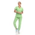 thumbnail image 1 of Hey Collection Womens Stretch Colorful V-Neck Jogger Scrubs Set, Medical Nursing Tops with Four Pocket Scrubs Jogger Pants, 1 of 5