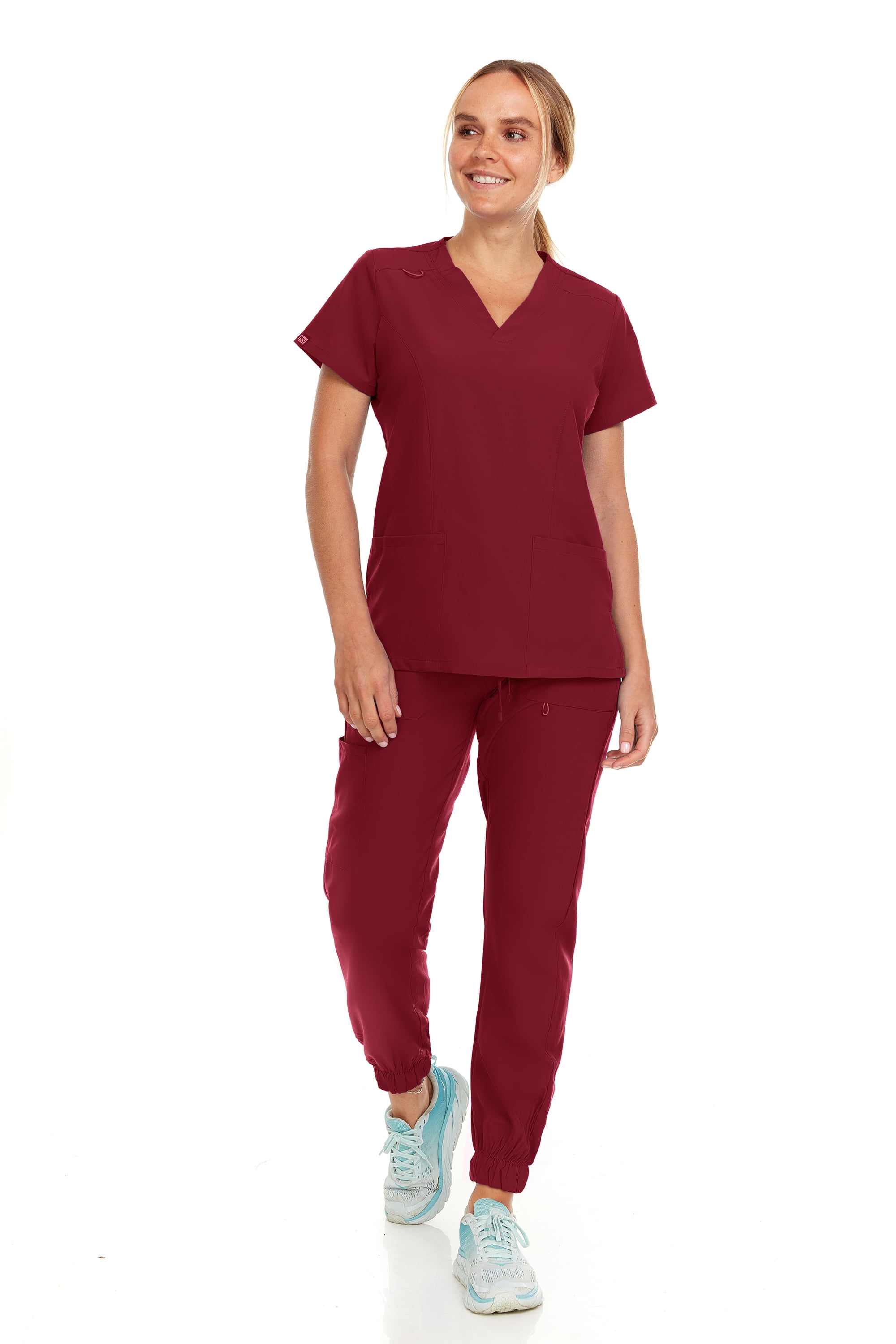 Scrubs For Women Set Jogger Pants Stretchy Two Piece Medical Scrub Tops And  Pants With Pockets Nurse Working Uniform Women Scrubs Sets (Green,S) :  : Fashion