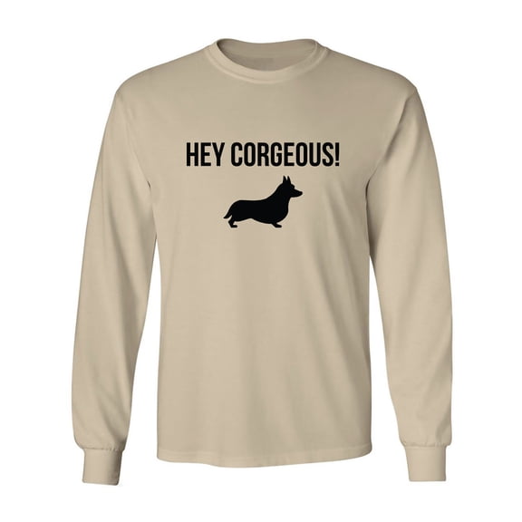 Hey Corgeous! Adult Long Sleeve T-shirt