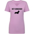thumbnail image 1 of Hey Corgeous! Womens V-Neck T-Shirt, 1 of 3