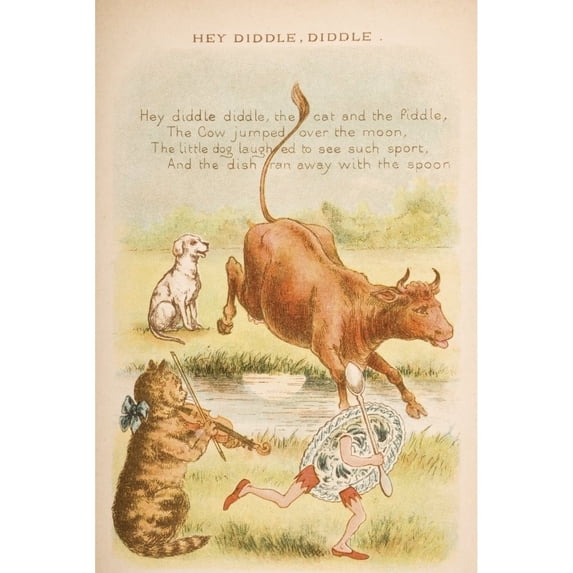 Hey Diddle Diddle from Old Mother Gooses Rhymes and Tales. Illustrated by Constance Haslewood. Published by Frederick W