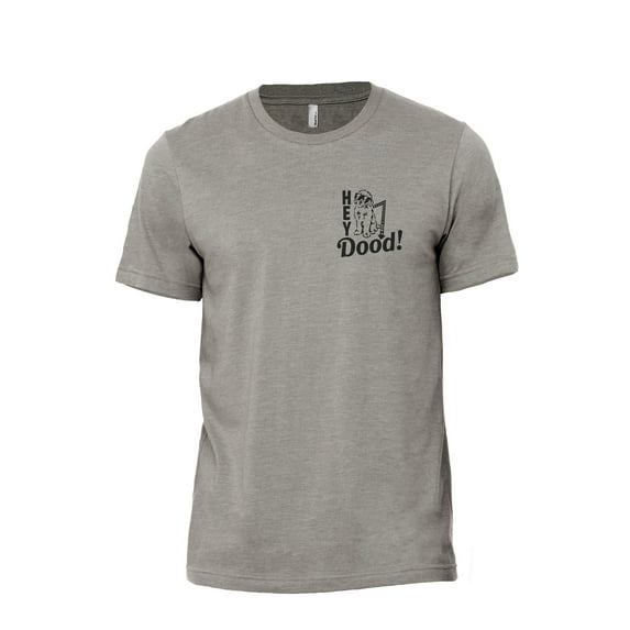 Hey Doodle Dog Men's Modern Fit Fun Casual T-Shirt Printed Graphic Tee Military Grey Small