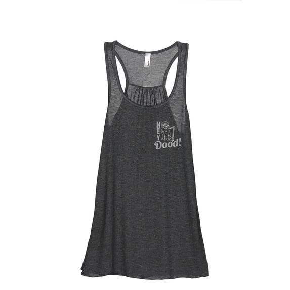 Hey Doodle Dog Women's Fashion Sleeveless Flowy Racerback Workout Yoga Tank Top Charcoal Grey Medium