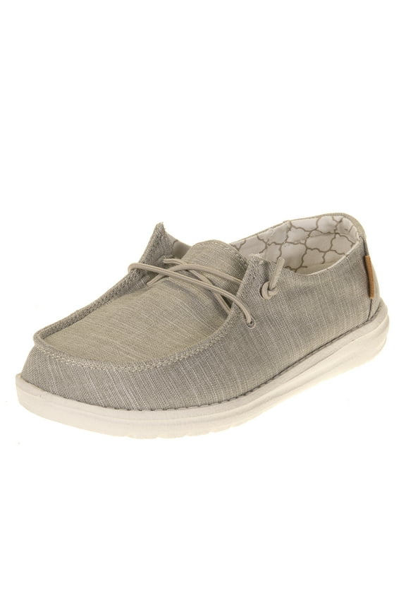 Girl's Wendy Youth Linen Beige Size 13 Girls Shoes Girls Lace Up Loafers Comfortable & Light-Weight