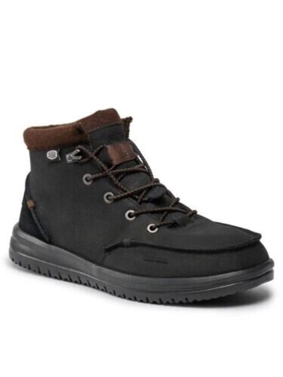 Hey Dude Bradley 40189-001 Boot Men 11 Black Leather Ankle Moc Toe Casual TF6270