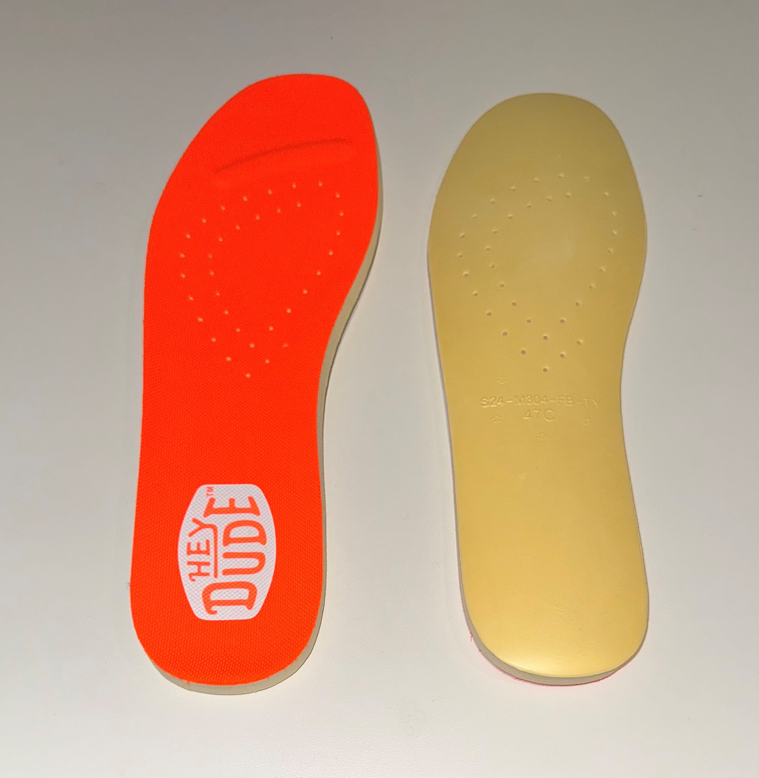 Hey Dude Men's Classic Color Insoles Neon Orange Size 15 Men's - Main Image