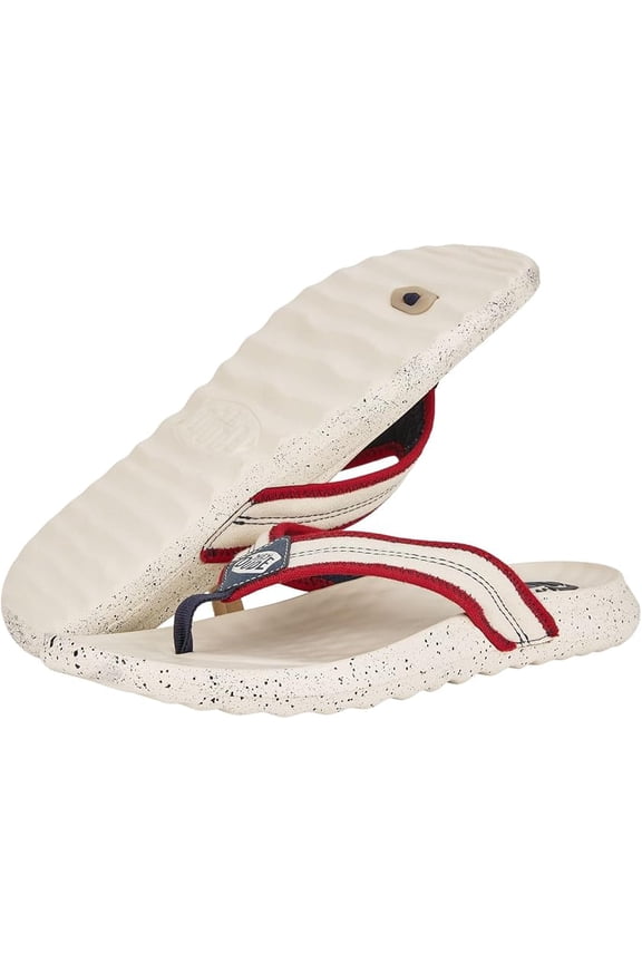 Hey Dude Men's Myers Flip Classic Black/Black | Men's Shoes | Men Slip-on Sandals | Comfortable & Light-Weight