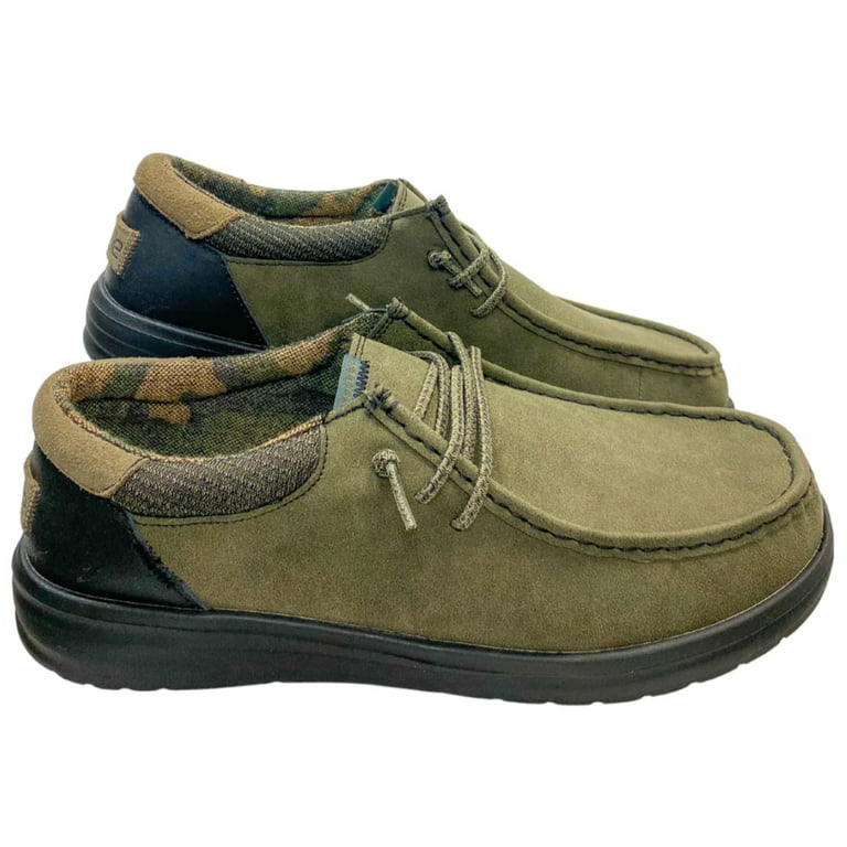Hey Dude Men's Paul Dusty Olive Size 8 | Men’s Shoes | Men's Lace Up  Loafers | Comfortable & Light-Weight