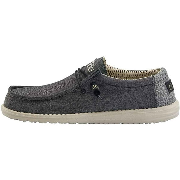 Hey Dude Men's Wally Chambray Black Shoes 110064985