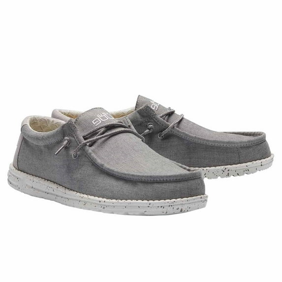 Hey Dude Men's Wally Chambray Frost Grey Shoes 110063224