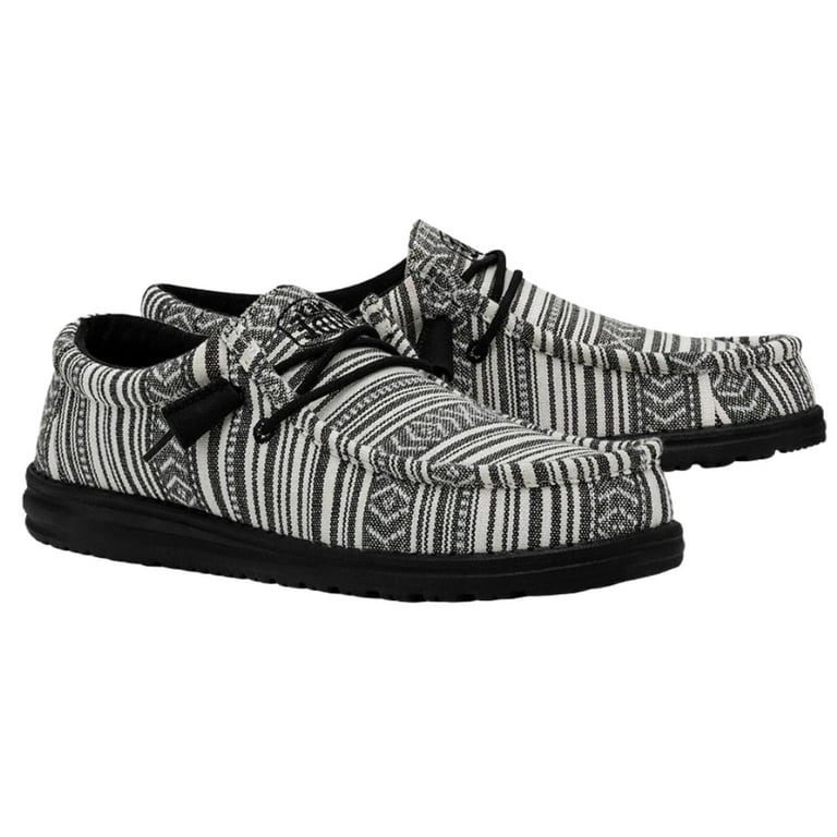 Hey Dude Men's Wally Serape Gravel Black Slip On Shoes 40017-0YB