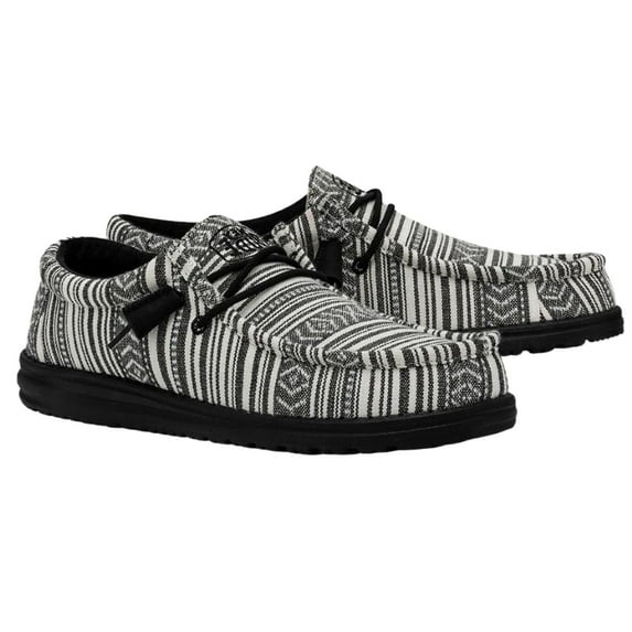 Hey Dude Men's Wally Serape Gravel Black Slip On Shoes 40017-0YB