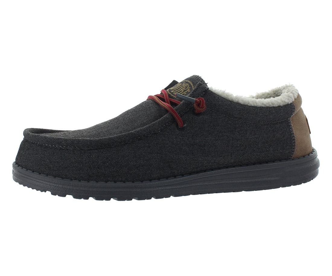 Hey Dude Men's Wally Shell Black Fleece Casual Shoes 40466-001
