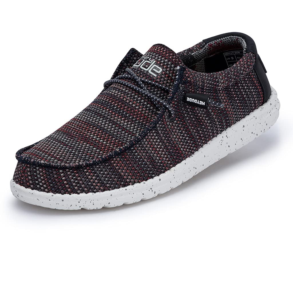 Hey Dude Men's Wally Sox Gargoyle Red, Size 8, Comfortable