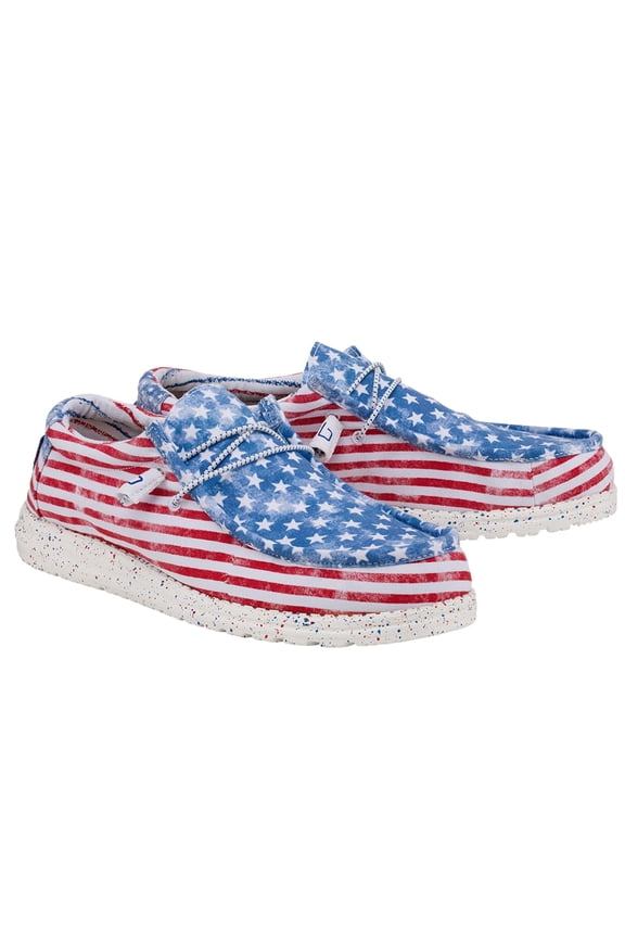 Hey Dude Men's Wally Stars N Stripes Shoes 150202699