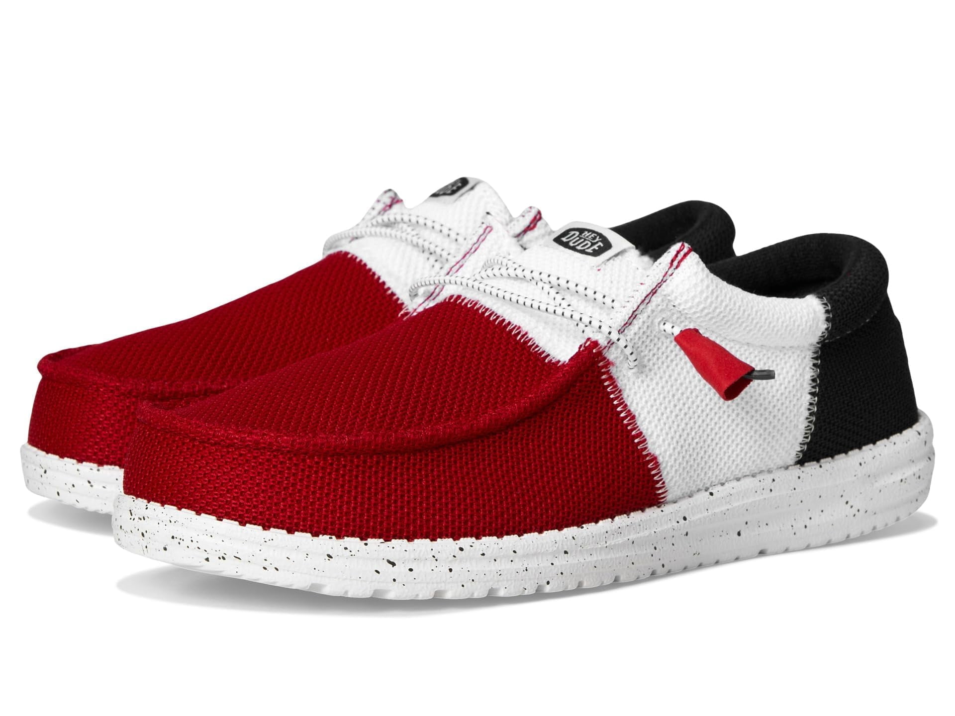 Hey Dude Men's Wally Tri Varsity Mesh Loafers Red White Navy