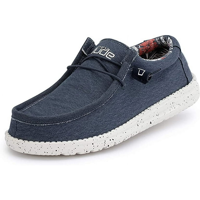 Hey Dude Mens Wally Stretch Blue Memory Foam Comfort Size 13 Walmart