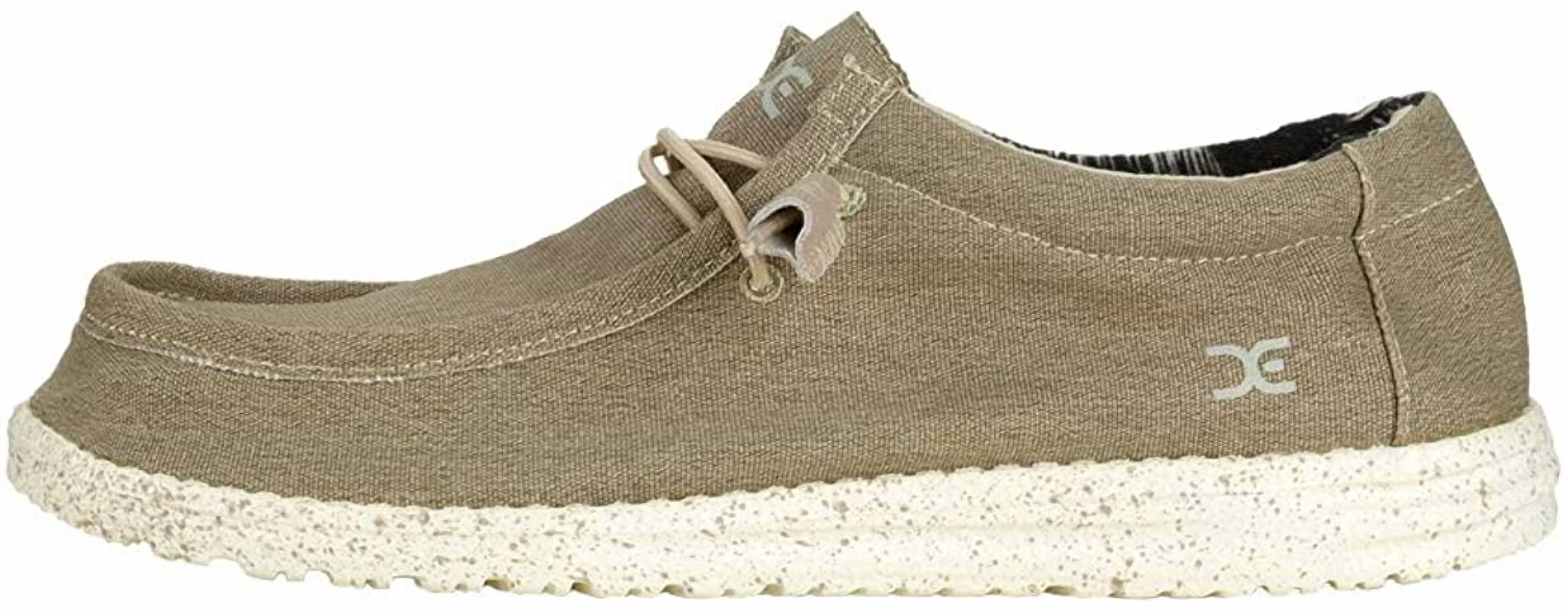 Hey Dude Wally Stretch Mens Shoes Sz 8 Beige Canvas Lace-Up Round Toe Low Top Hey Dude Men main image 3