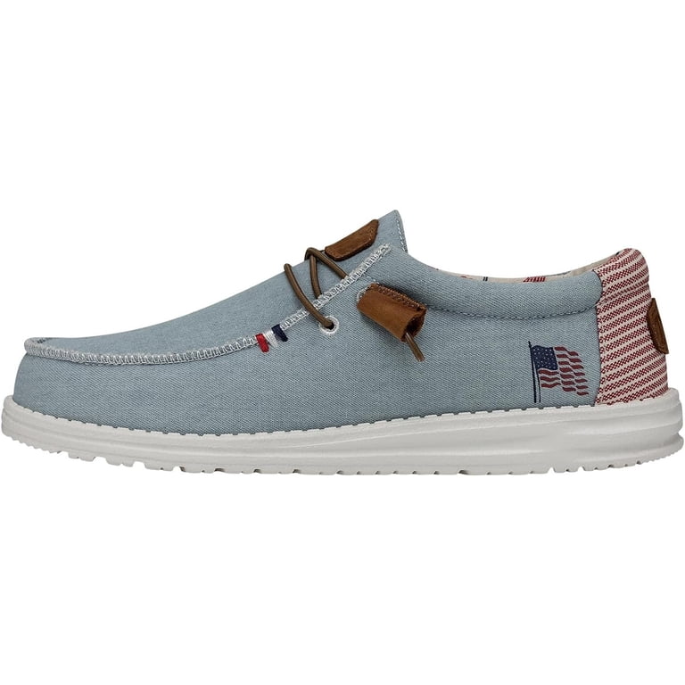 Hey Dude Wally Americana Denim Stripe Size 13 Men display picture 3