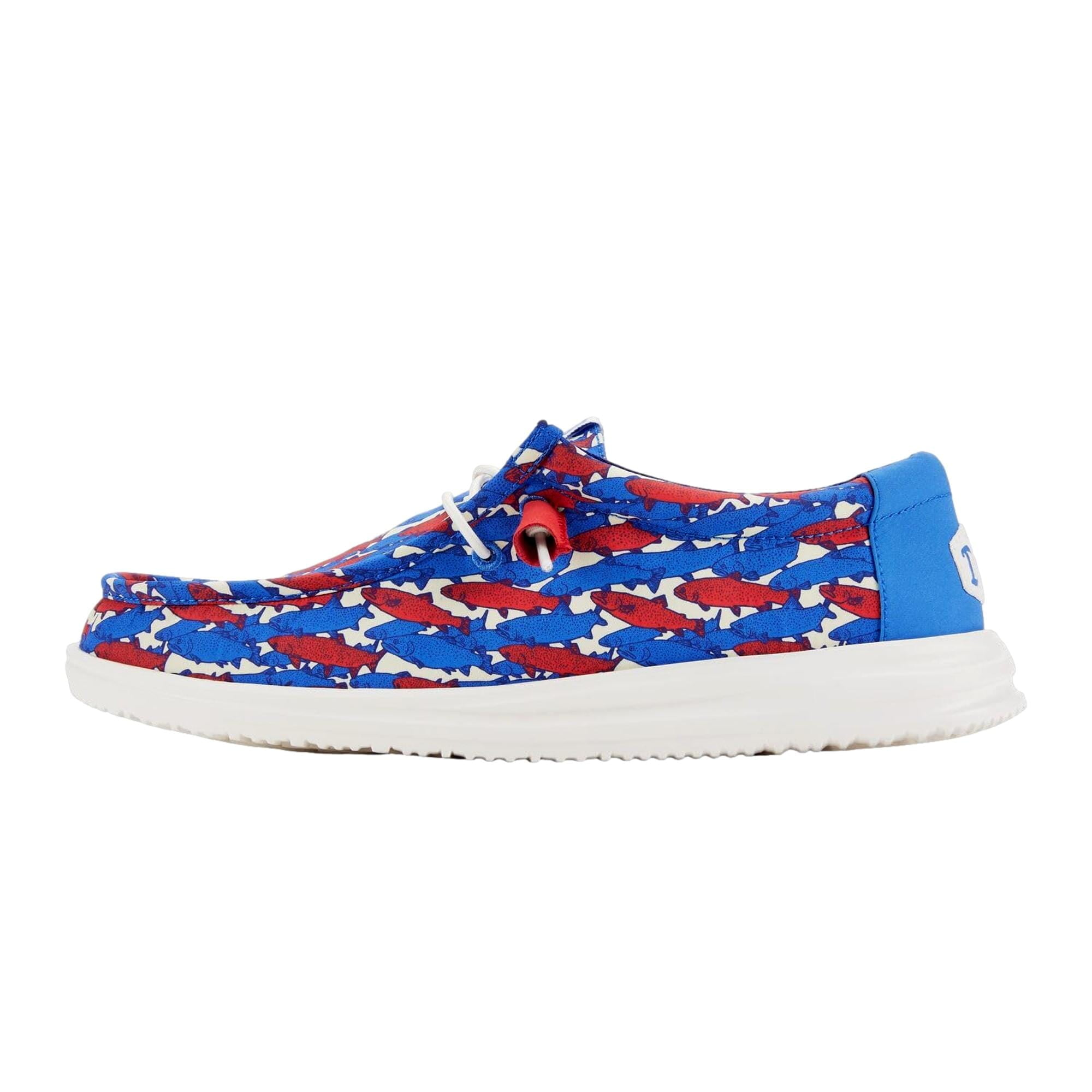Hey Dude Wally H2O Fish Camo White/ Blue Red 41842-1DF Men's