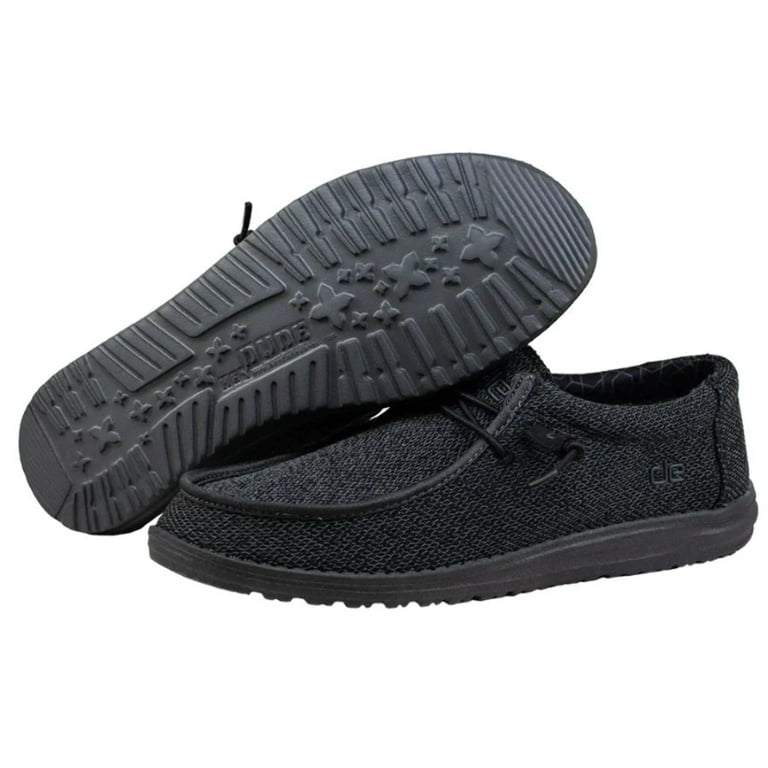 Hey Dude Wally Sox 40019-0XJ Casual Men Total Black Low Top Hey Dude Wally Sox 40019-0XJ Casual Men Total Black Low Top