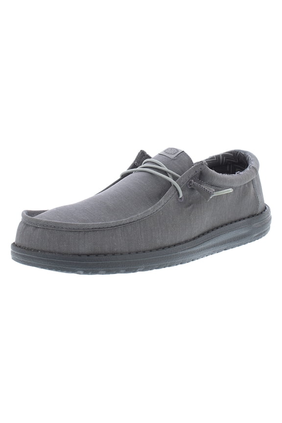 Hey Dude Wally Stretch Canvas Block Mens Shoes Size 9, Color: Granite Grey/Multicolor