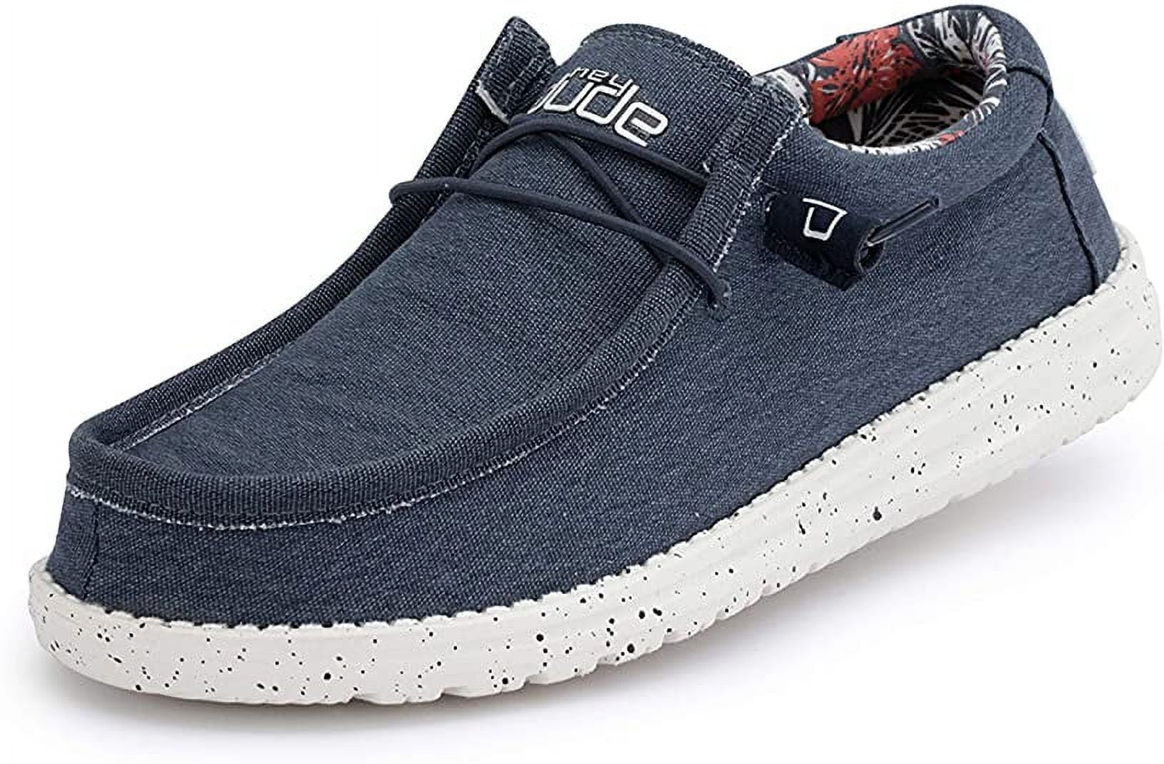 Canvas Hey Dudes Navy Blue Hey Dude Men's Wally Stretch Blue Shoes
