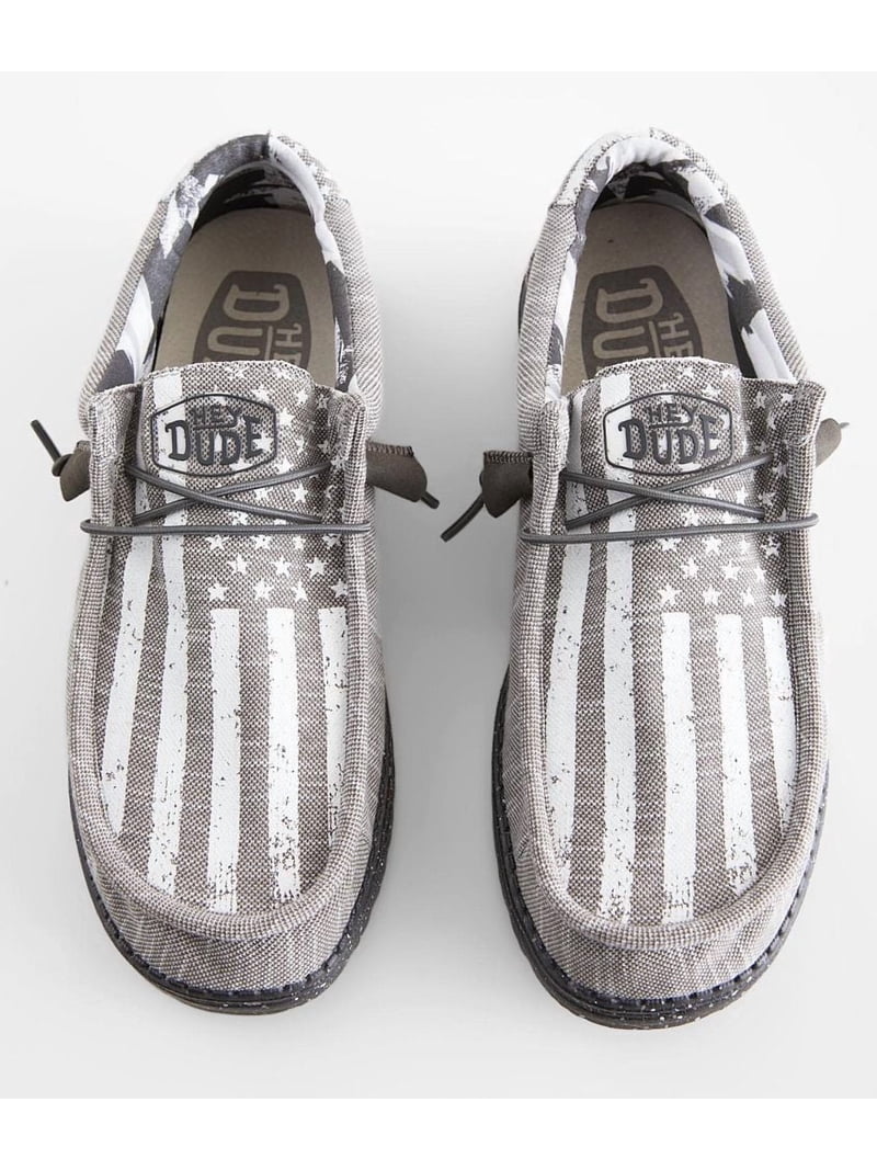 Hey Dude Wally Walls USA Flag Grey Shoes - Walmart.com display picture 1
