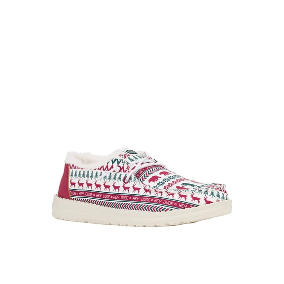 Hey Dude Wendy Holiday Cheers White / Red 43009-119 Women's Size 10