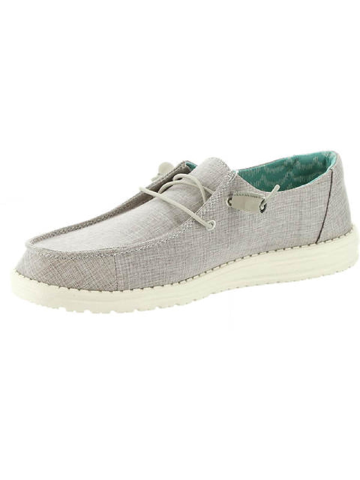 Hey Dude Wendy Damen-Loafer Mit Ösen – Leichte, Bequeme Textil-Slipper Mit Elastischen Schnürsenkeln