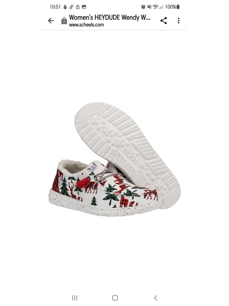 Hey Dude Wendy Woodland Buffalo Plaid Christmas Shoes  display picture 1