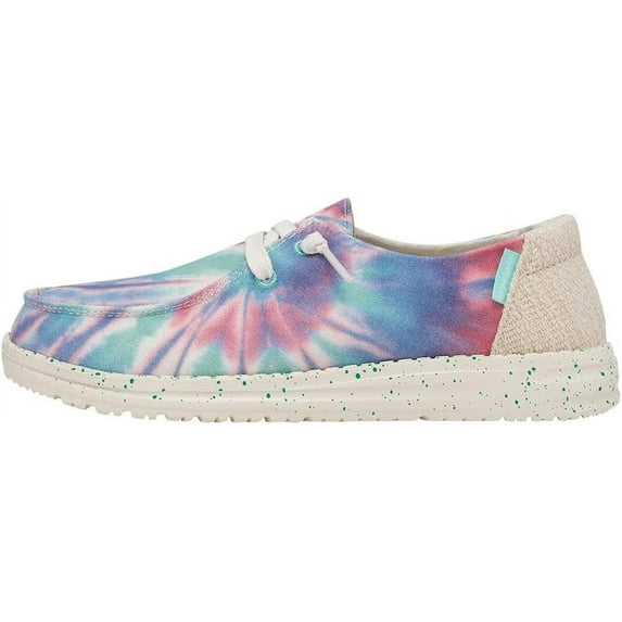 Hey Dude Women's Wendy Rose Candy Tie Dye Size 10 Womens Shoes Womens Lace Up Loafers Comfortable & Light-Weight