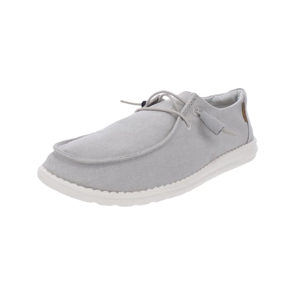 Hey Dude Womens Wendy Canvas Slip On Sneakers Gray 9 Medium (B,M)