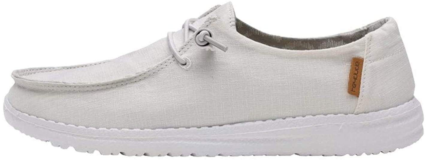Hey Dude Womens Wendy Chambray White - Size 6