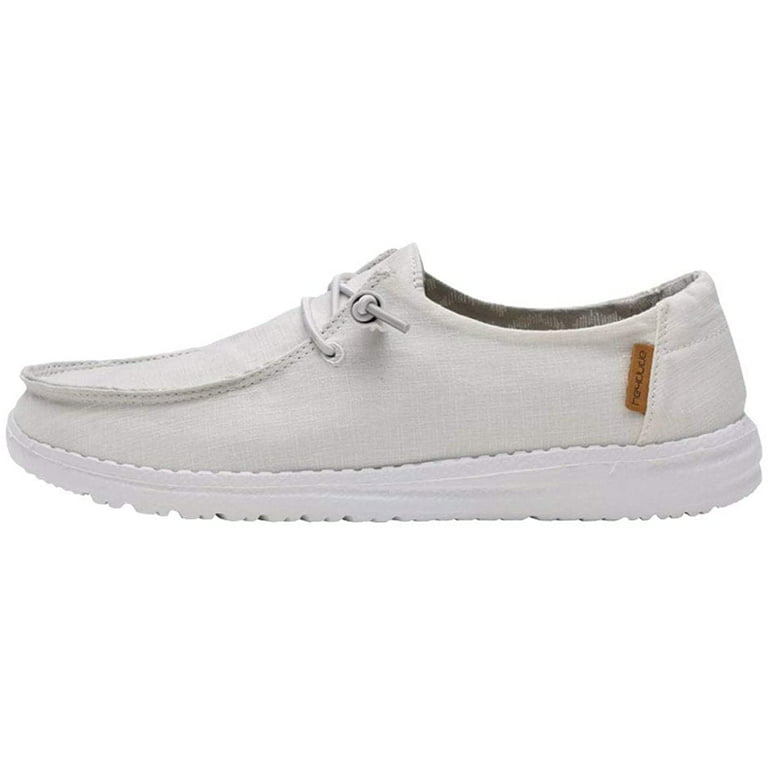 HEYDUDE Women's Wendy Chambray Casual Shoe White/Blue 7 Medium US :  : Clothing, Shoes & Accessories