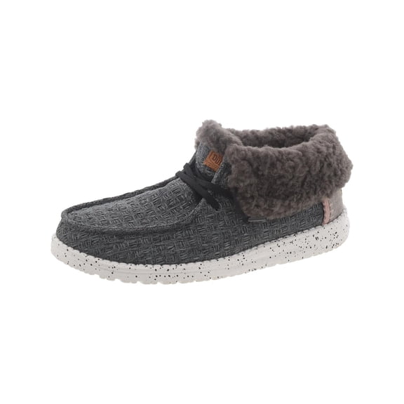 Hey Dude Womens Wendy Fold Stitch Faux Fur Cozy Casual And Fashion Sneakers