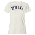 thumbnail image 1 of Hey Girl Arch Bold Typography Women's Off-White T-shirt, 1 of 3