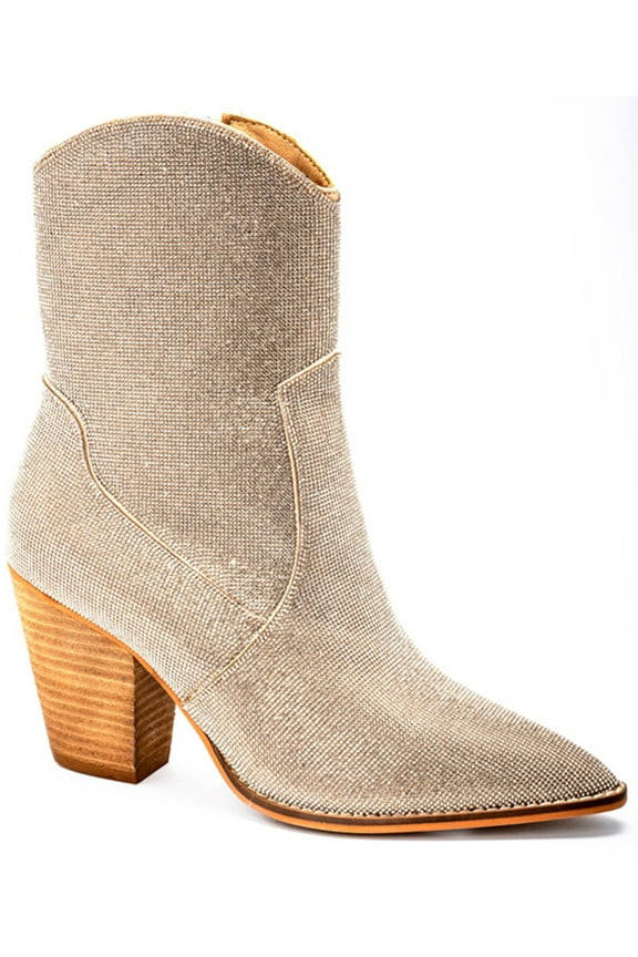 Hey Girl By Corkys Women's Corekys Selfie Fashion Booties Pointed Toe Nude 7 M US