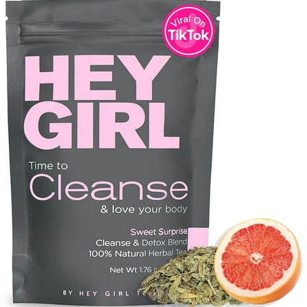 Hey Girl Detox Tea for Bloated Belly & Digestion - All Natural Body and Colon Cleanse Detox Herbal Tea - Wellness Tea Drink - Caffeine-Free, Loose Leaf 50g