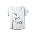 thumbnail image 1 of Hey Girl Heeyyy Women's Fashion Slouchy Dolman T-Shirt Tee Heather White X-Large, 1 of 5