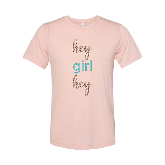 "Hey Girl Hey Shirt, Leopard Print, Unisex Fit, Gift For Her, Sublimated Design, Leopard Print Shirt, Hey Girl Hey, Funny T-shirt, Birthday, Lilac, SMALL"