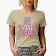 thumbnail image 1 of Hey Girl, You Rock, Retro Art Merch Gift, Tan T-Shirt, XL, 1 of 5