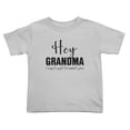 thumbnail image 1 of Hey Grandma I Can't Wait To Meet You Cute Toddler Tshirts for Boys Girls (Gray, 2T), 1 of 5